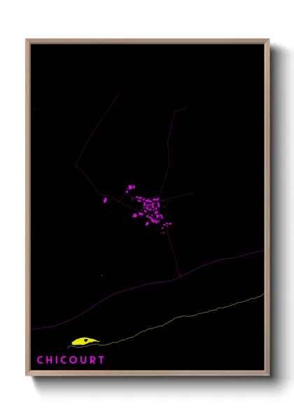 Une affiche de carte sur Chicourt