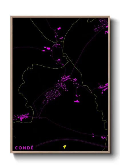 Une affiche de carte sur Condé