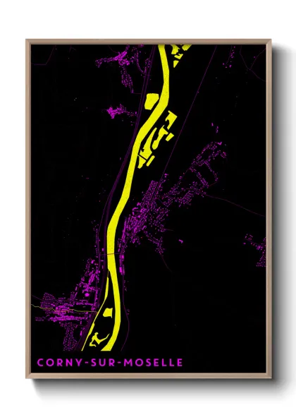 Une affiche de carte sur Corny-sur-Moselle