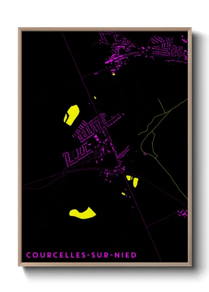 Une affiche de carte sur Courcelles-sur-Nied