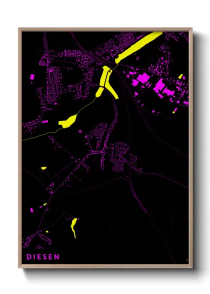 Une affiche de carte sur Diesen