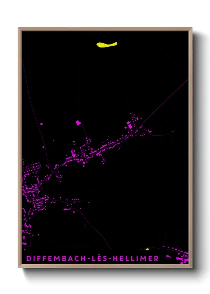 Une affiche de carte sur Diffembach-lès-Hellimer