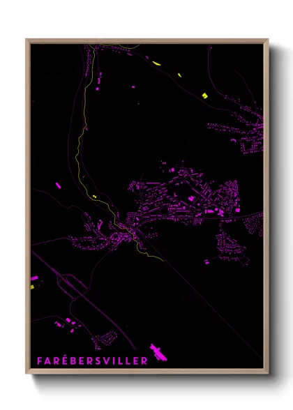 Une affiche de carte sur Farébersviller