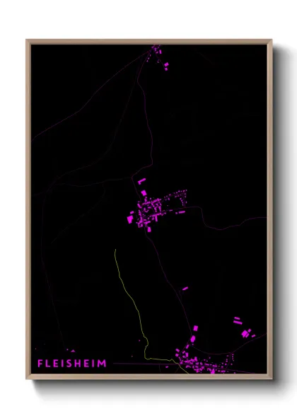 Une affiche de carte sur Fleisheim