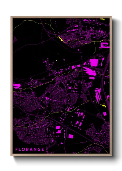 Une affiche de carte sur Florange