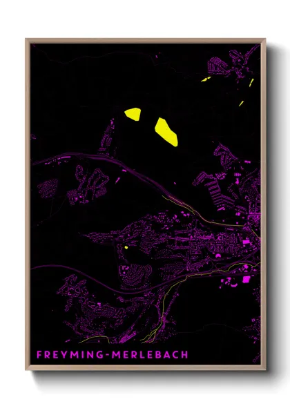 Une affiche de carte sur Freyming-Merlebach