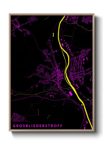 Une affiche de carte sur Grosbliederstroff