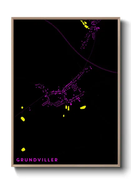 Une affiche de carte sur Grundviller