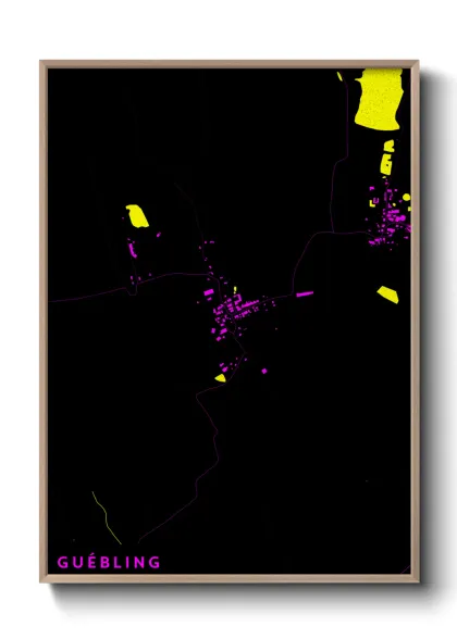 Une affiche de carte sur Guébling