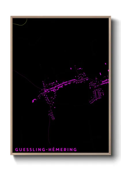 Une affiche de carte sur Guessling-Hémering