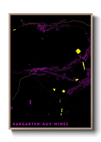 Une affiche de carte sur Hargarten-aux-Mines