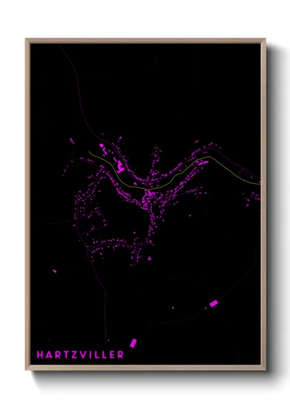 Une affiche de carte sur Hartzviller