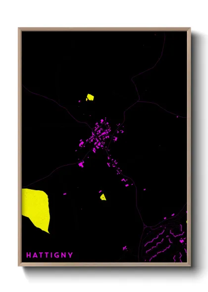 Une affiche de carte sur Hattigny