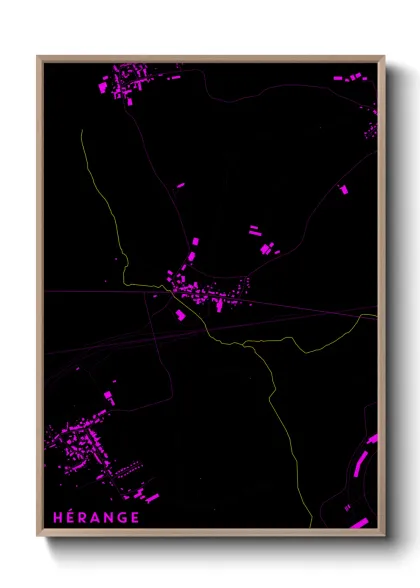 Une affiche de carte sur Hérange