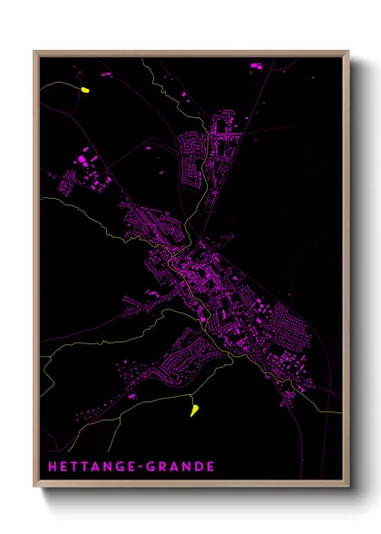 Une affiche de carte sur Hettange-Grande