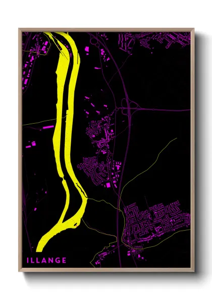 Une affiche de carte sur Illange