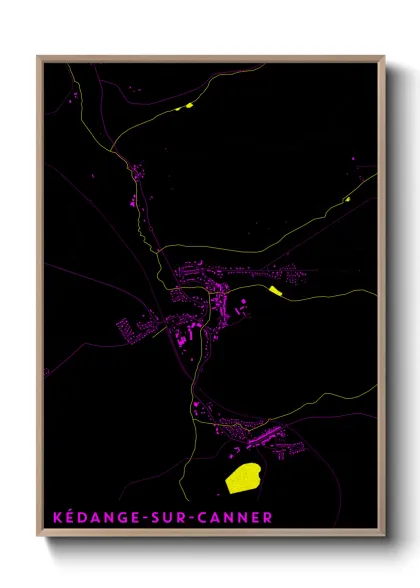 Une affiche de carte sur Kédange-sur-Canner