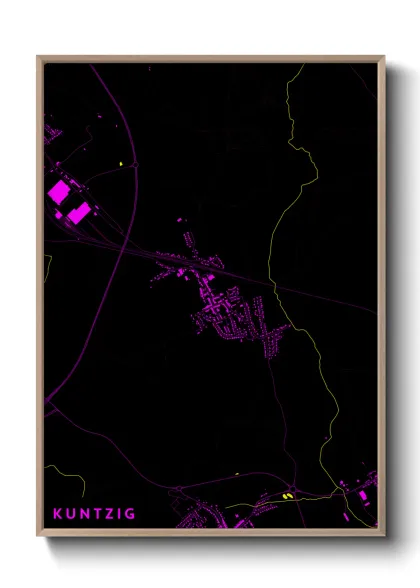Une affiche de carte sur Kuntzig