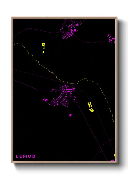 Une affiche de carte sur Lemud