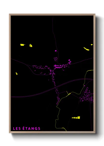 Une affiche de carte sur Les Étangs