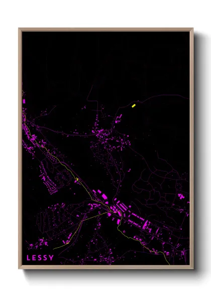 Une affiche de carte sur Lessy