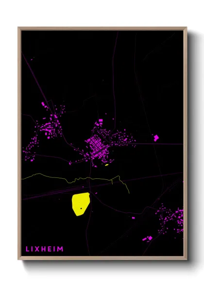 Une affiche de carte sur Lixheim