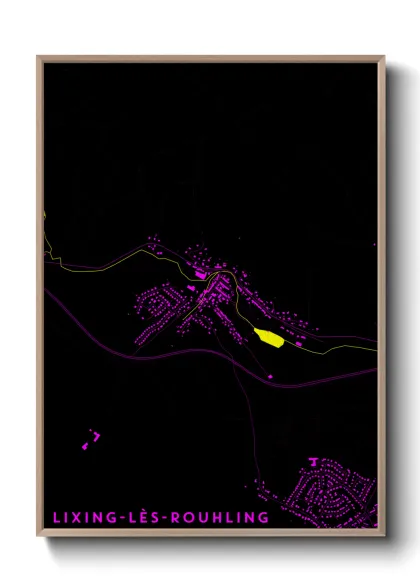 Une affiche de carte sur Lixing-lès-Rouhling