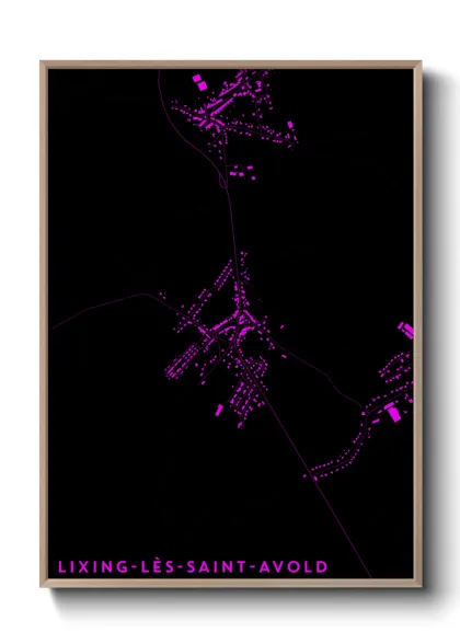 Une affiche de carte sur Lixing-lès-Saint-Avold