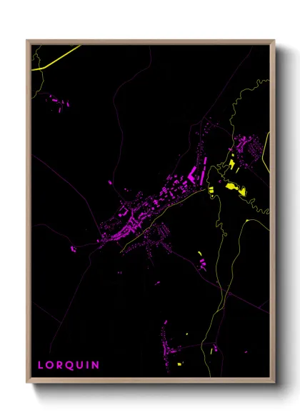 Une affiche de carte sur Lorquin