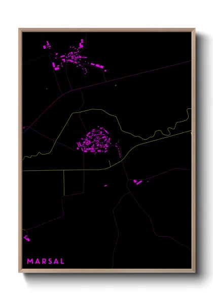 Une affiche de carte sur Marsal