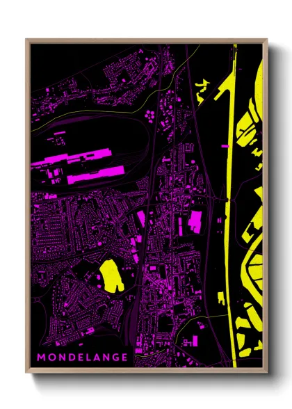 Une affiche de carte sur Mondelange