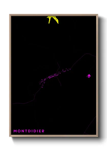 Une affiche de carte sur Montdidier