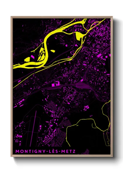 Une affiche de carte sur Montigny-lès-Metz