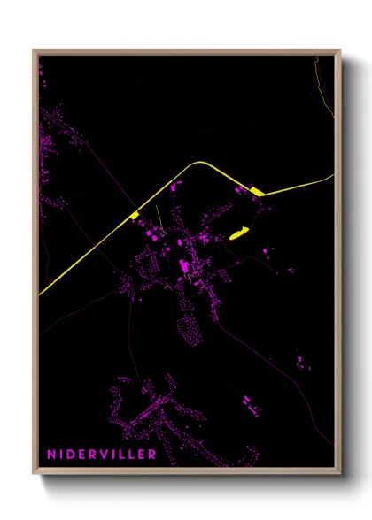 Une affiche de carte sur Niderviller