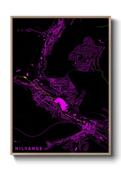 Une affiche de carte sur Nilvange