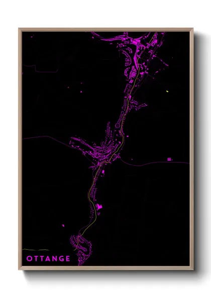 Une affiche de carte sur Ottange