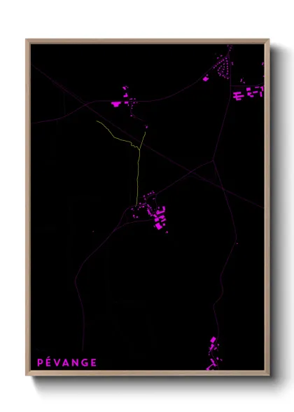 Une affiche de carte sur Pévange