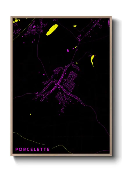 Une affiche de carte sur Porcelette