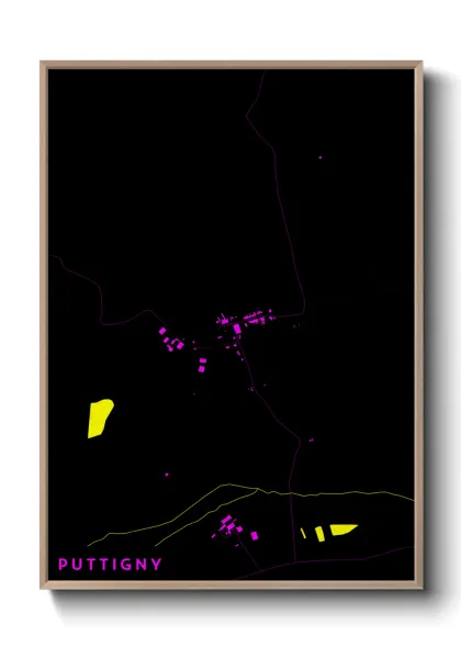 Une affiche de carte sur Puttigny
