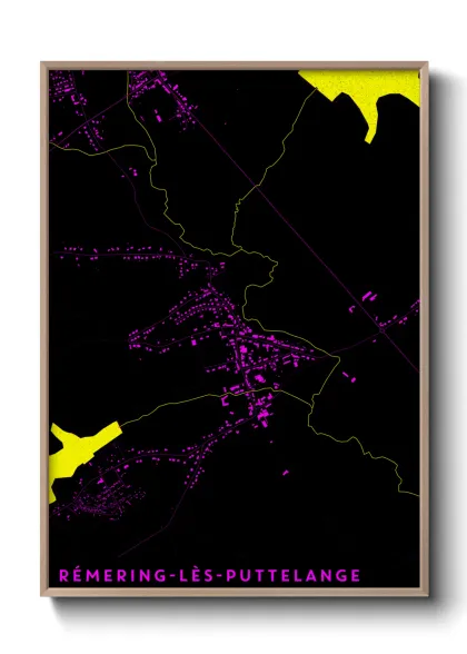 Une affiche de carte sur Rémering-lès-Puttelange