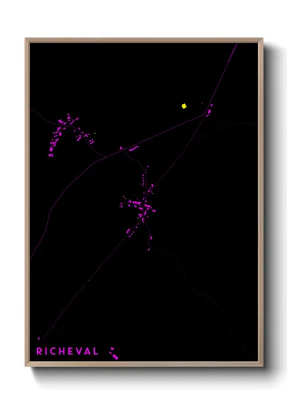 Une affiche de carte sur Richeval