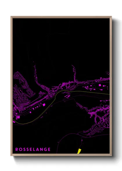 Une affiche de carte sur Rosselange