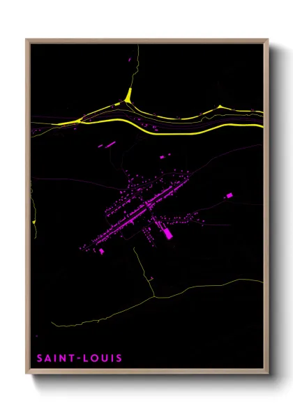Une affiche de carte sur Saint-Louis