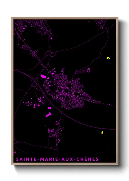 Une affiche de carte sur Sainte-Marie-aux-Chênes