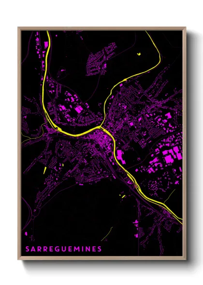 Une affiche de carte sur Sarreguemines