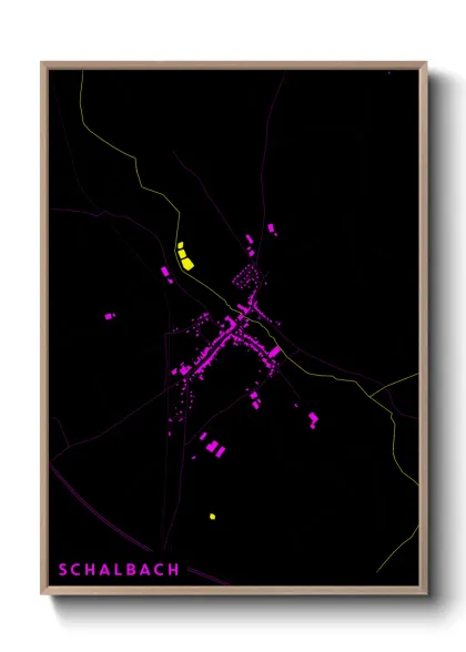 Une affiche de carte sur Schalbach