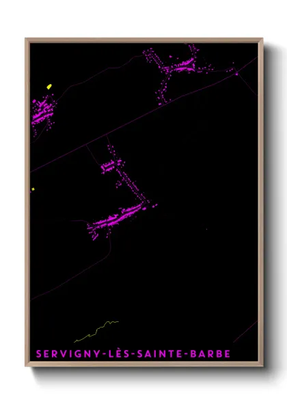 Une affiche de carte sur Servigny-lès-Sainte-Barbe