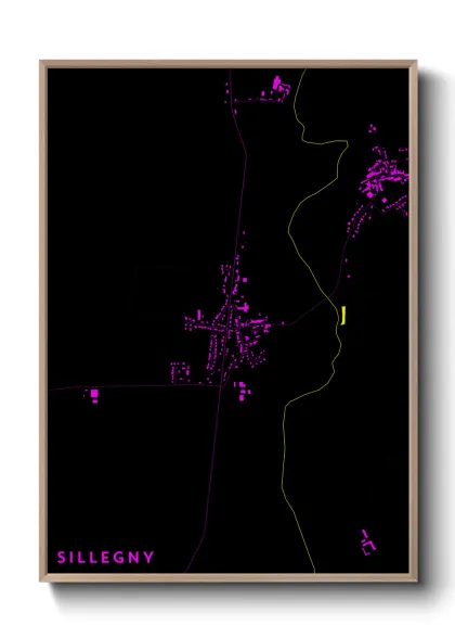 Une affiche de carte sur Sillegny