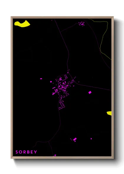 Une affiche de carte sur Sorbey