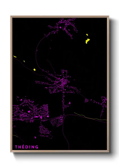 Une affiche de carte sur Théding